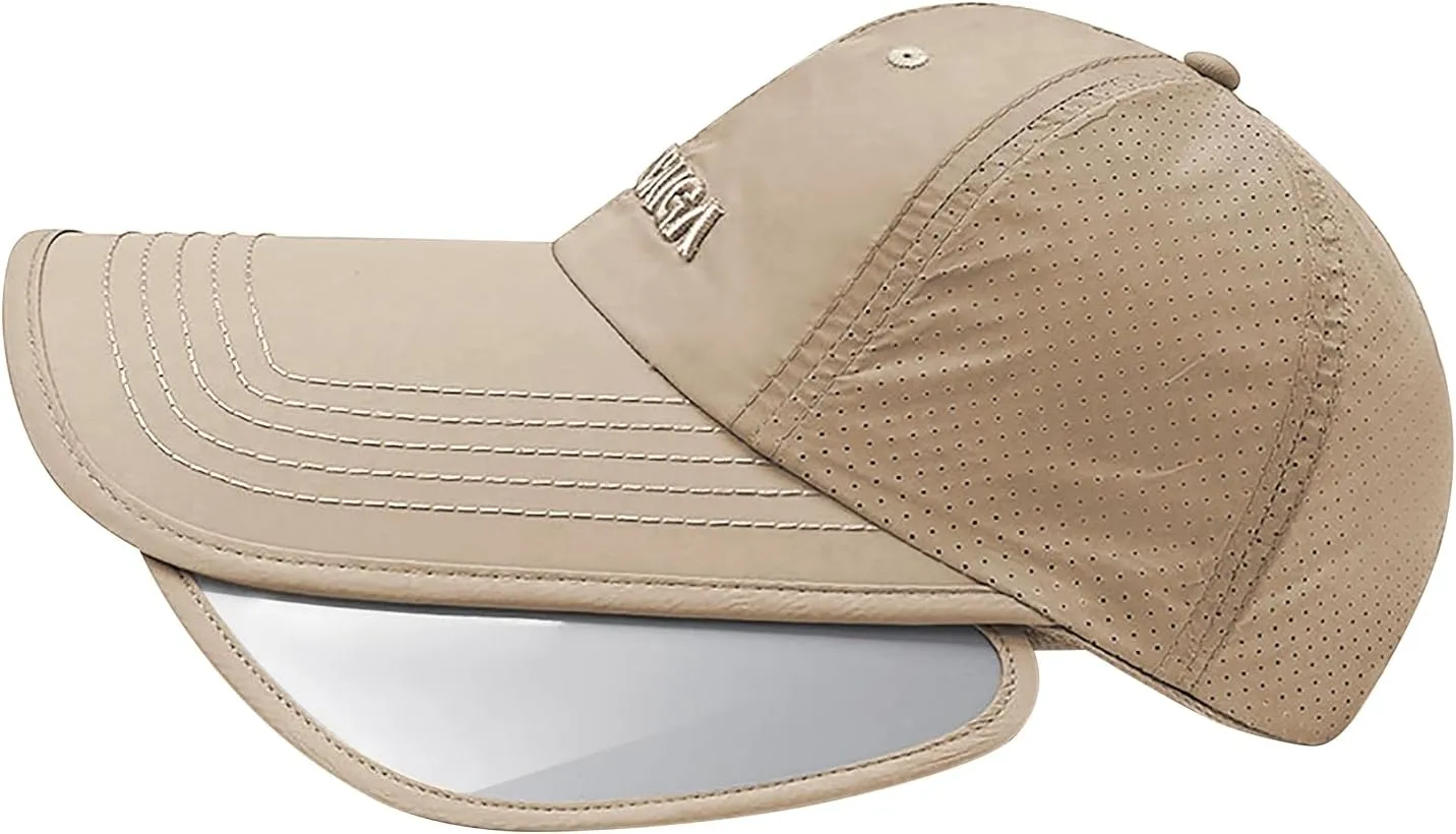 Unisex Thin Baseball Cap Sun Hat Golf Sun Visor Cap Retractable Wide Brim UV Protection Hats for Women Men