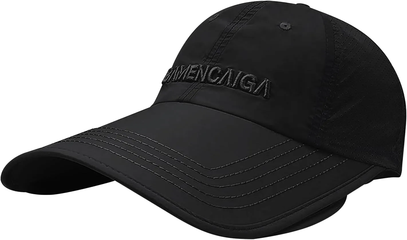 Unisex Thin Baseball Cap Sun Hat Golf Sun Visor Cap Retractable Wide Brim UV Protection Hats for Women Men