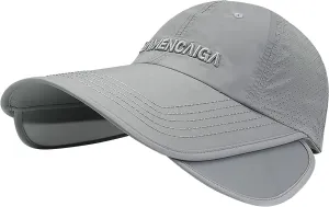 Unisex Thin Baseball Cap Sun Hat Golf Sun Visor Cap Retractable Wide Brim UV Protection Hats for Women Men