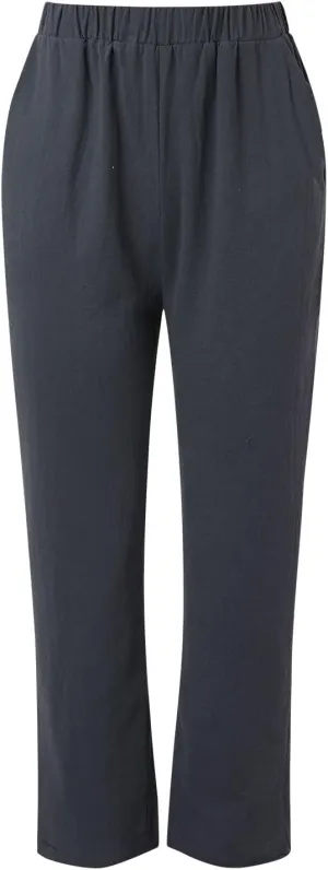 Women Linen Cotton Blend Pants Straight Leg Summer Cotton Casual High Waist Elastic Linen Beach Pants