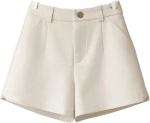 Women Suit Shorts Casual Dress Shorts Summer A-Line Dressy Casual Wide Leg Shorts High Waisted Business Short Pants