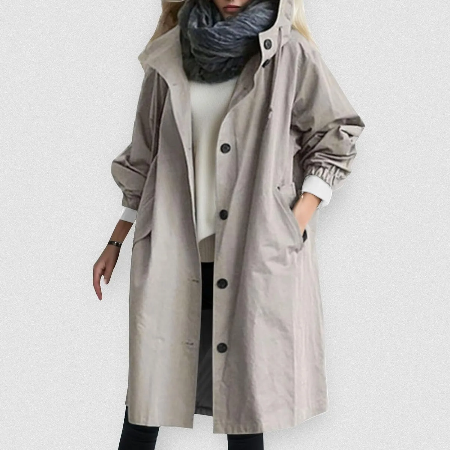 Women's 2025 Plaid Shacket Jacket Casual Button Wool Blend Winter Tartan Trench Coat With Pockets