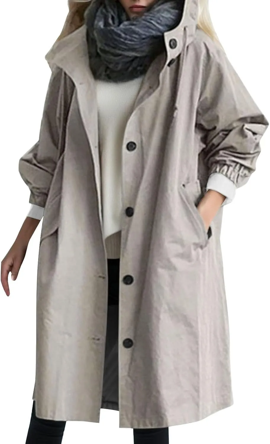 Women's 2025 Plaid Shacket Jacket Casual Button Wool Blend Winter Tartan Trench Coat With Pockets