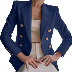 Womens Blazer Fashion Casual 2024 Office Work Button Jackets Long Sleeve Open Front Loose Lightweight Blazers