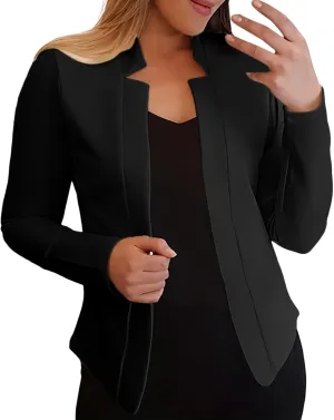 Womens Blazer Jackets 2024 Fall Fashion Open Front Cardigan Blazers Business Casual Long Sleeve Dressy Suit Work Coat