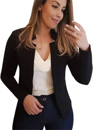 Womens Blazer Jackets 2024 Fall Fashion Open Front Cardigan Blazers Business Casual Long Sleeve Dressy Suit Work Coat