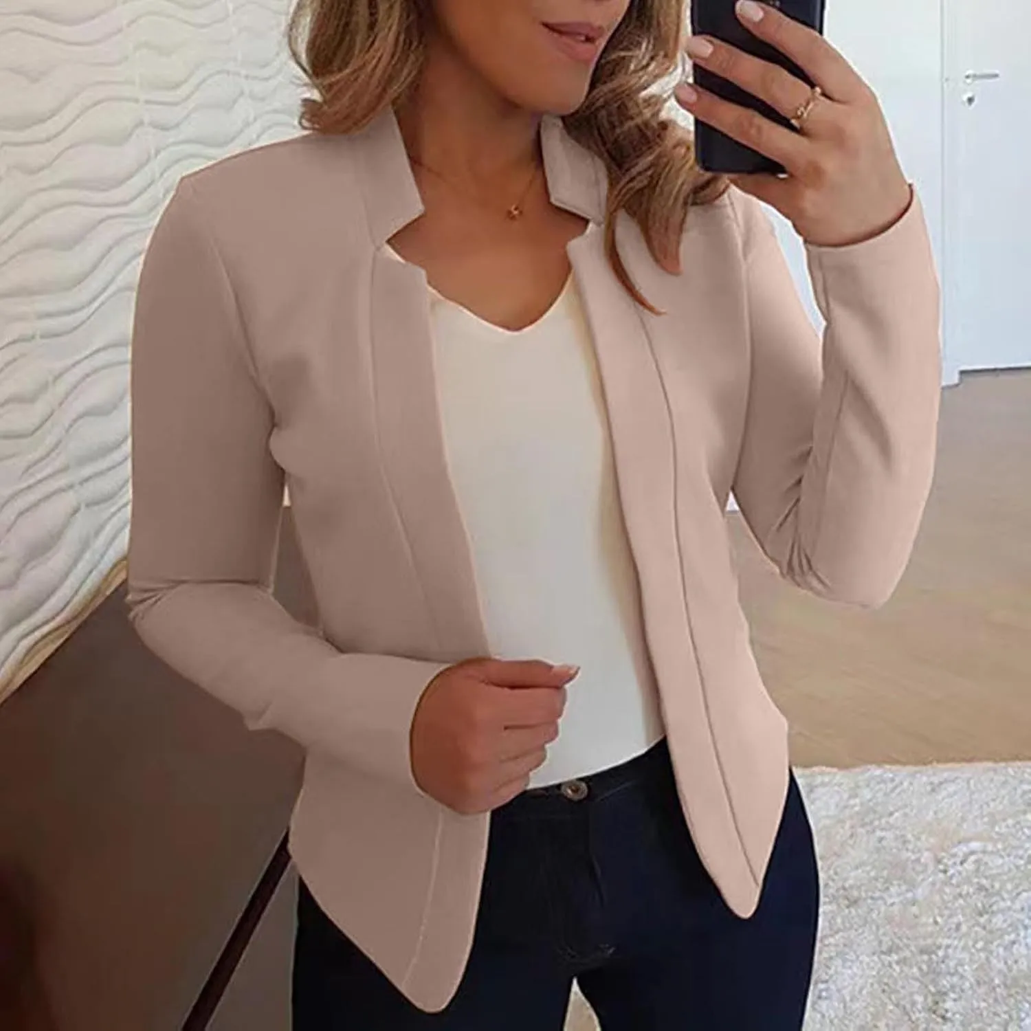 Womens Blazers Casual Fall Open Front Long Sleeve Work Office Outfit 2023 Office Bussiness Jacket Cardigans