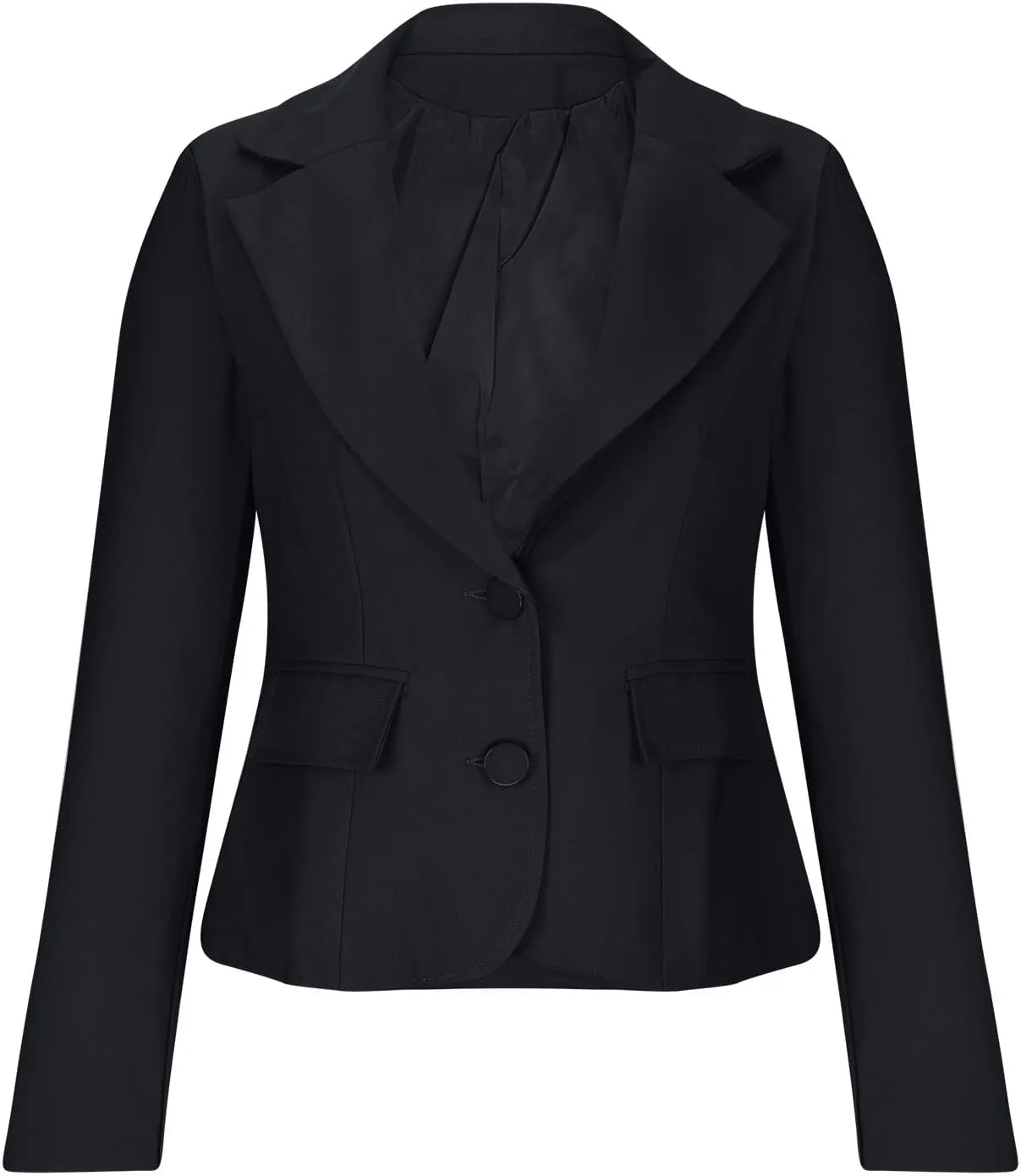 Women's Blazers Casual Long Sleeve Notch Lapel Open Front Button Work Office Business Blazer Elegant Crop Suit Jackets