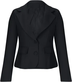 Women's Blazers Casual Long Sleeve Notch Lapel Open Front Button Work Office Business Blazer Elegant Crop Suit Jackets