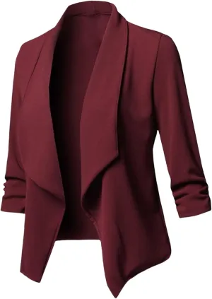 Womens Business Casual Blazer Shawl Collar Suit Jackets Open Front Long Sleeve Blazers Slim Fit Outwear Summer Coat