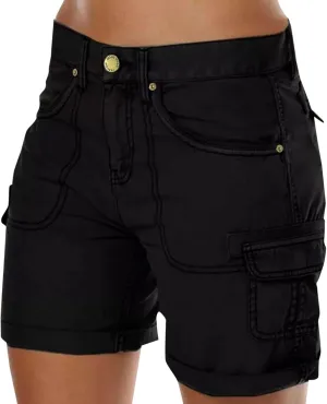 Women's Cargo Shorts Casual Summer High Waisted Hiking Shorts with Pockets, Lightweight Outdoor Shorts
