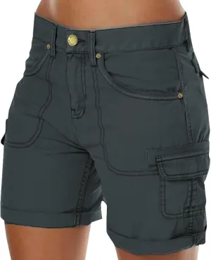 Women's Cargo Shorts Casual Summer High Waisted Hiking Shorts with Pockets, Lightweight Outdoor Shorts