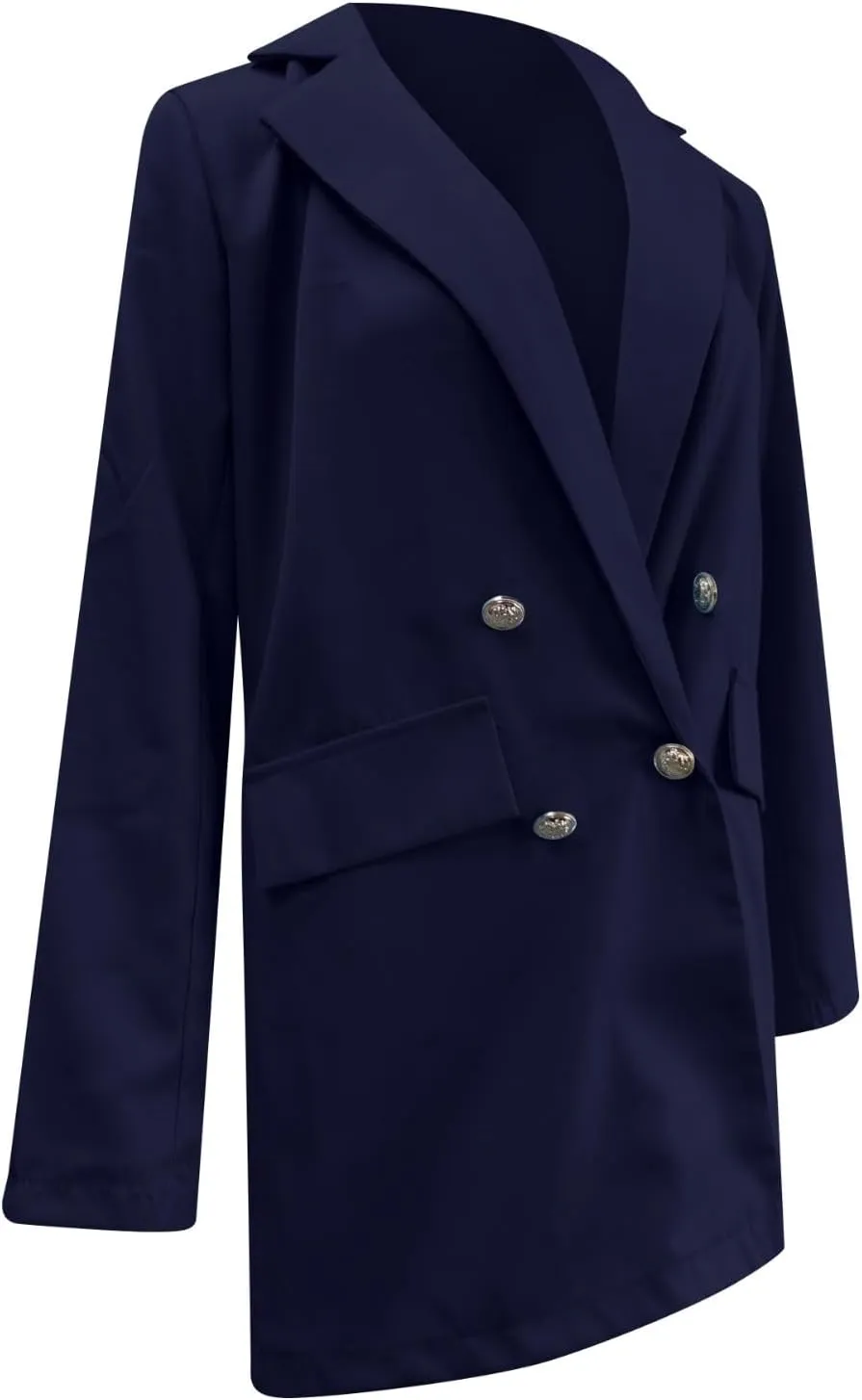 Womens Casual Blazer 2025 Long Sleeve Open Front Work Office Suit Jackets Lapel Button Blazer Jackets with Pockets