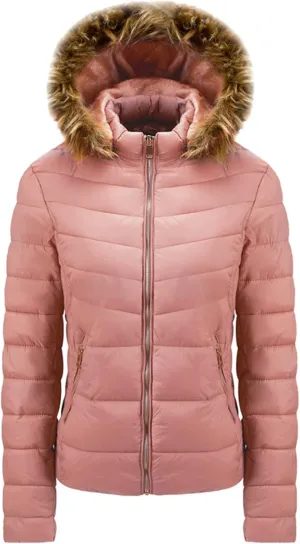 Women's Heavy-Weight Long-Sleeve Casual Full-Zip Hooded Puffer Coat Winter Warm Jacket Long Down Faux Fur Hooded