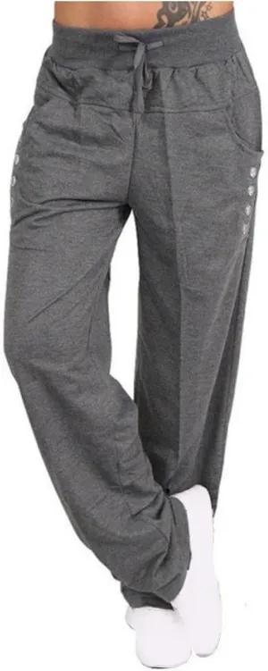Womens Straight Leg Pants with Pockets High Waist Baggy Trousers Casual Athletic Yoga Thin Gym Sweatpant Plus Size