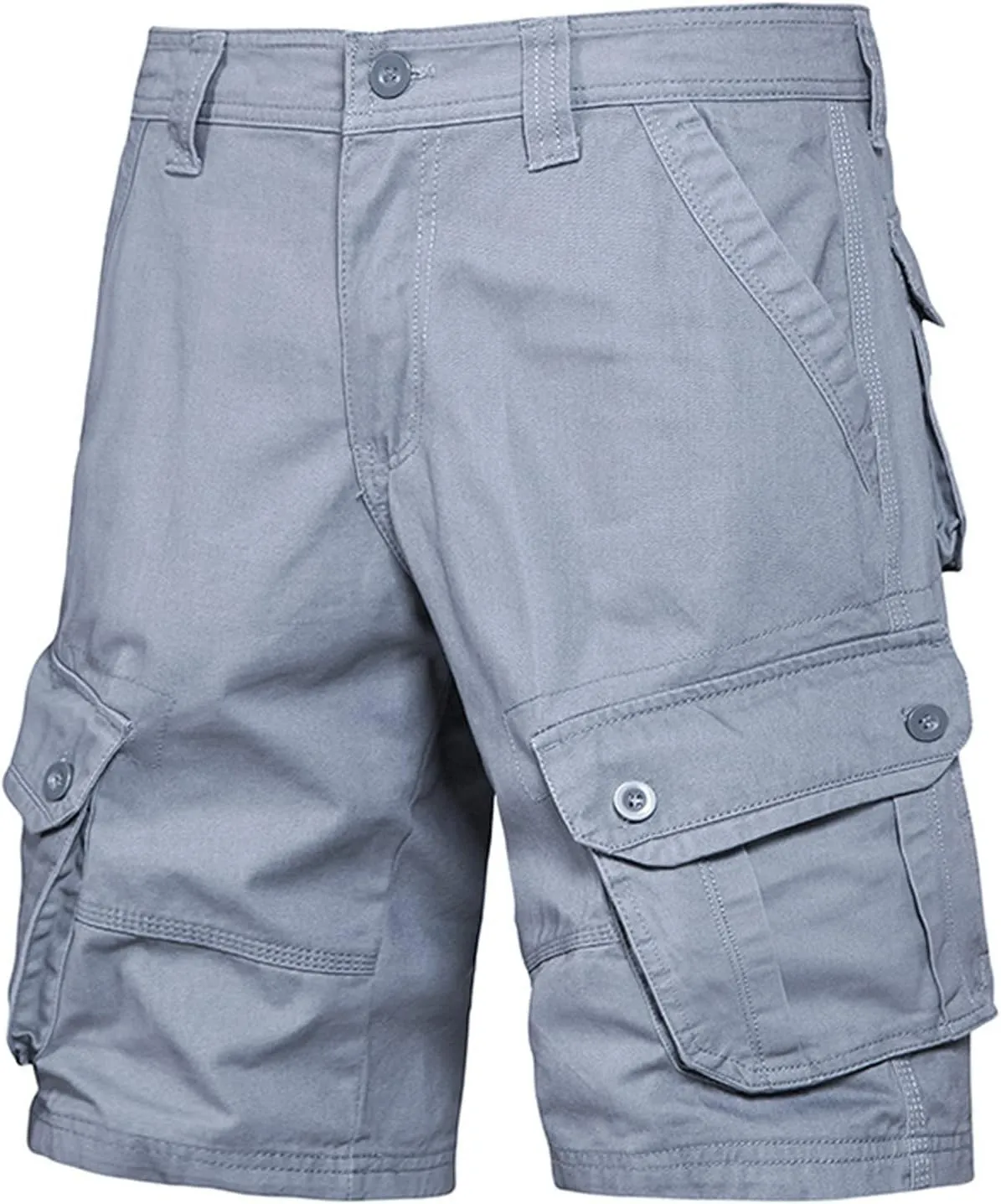Workout Shorts Men 2023 Causal Flat-Front Khakis Cargo Shorts with Pockets Slim Fit Buckle Zipper Utility Shorts