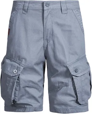 Workout Shorts Men 2023 Causal Flat-Front Khakis Cargo Shorts with Pockets Slim Fit Buckle Zipper Utility Shorts