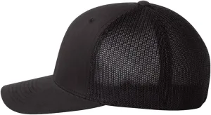 Yupoong Flexfit 6511,6511T,6511W Flexfit Trucker Mesh Hat Cap (Black)
