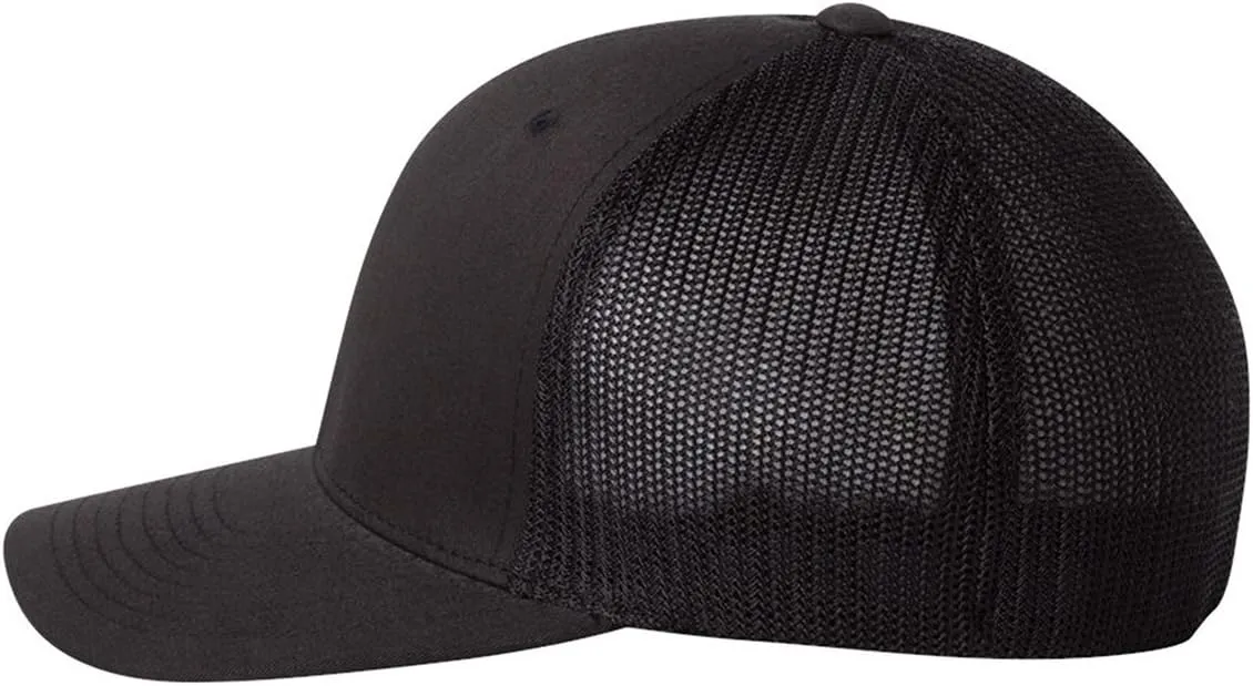 Yupoong Flexfit 6511,6511T,6511W Flexfit Trucker Mesh Hat Cap (Black)