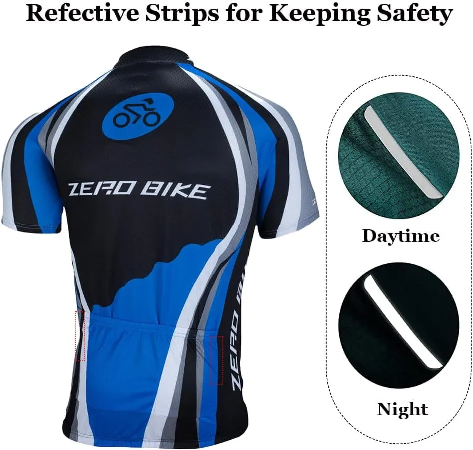 ZEROBIKE® Men's Short Sleeve Cycling Jersey Jacket Breathable Quick Dry Outdoor Sports Wear