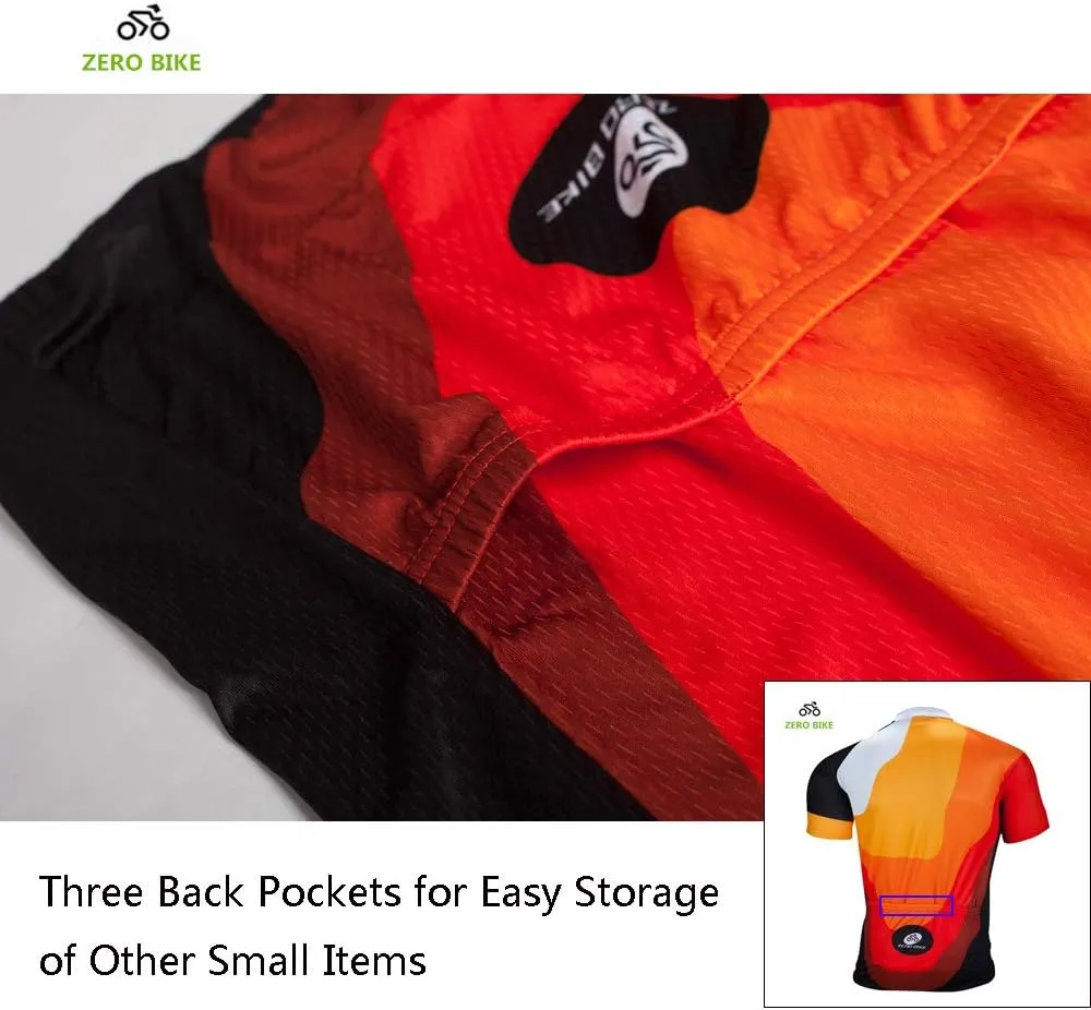 ZEROBIKE® Men's Short Sleeve Cycling Jersey Jacket Breathable Quick Dry Outdoor Sports Wear
