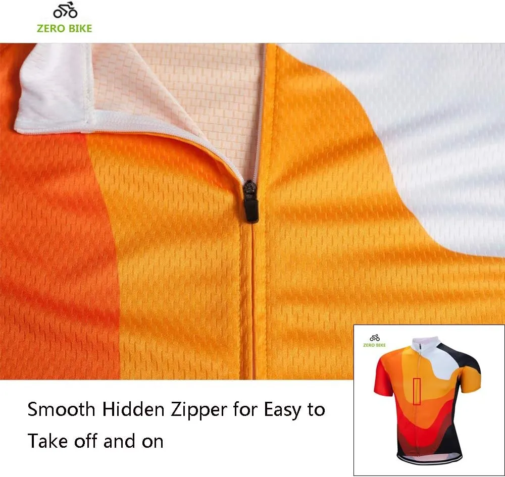 ZEROBIKE® Men's Short Sleeve Cycling Jersey Jacket Breathable Quick Dry Outdoor Sports Wear