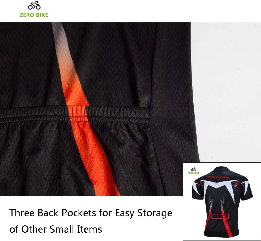 ZEROBIKE® Men's Short Sleeve Cycling Jersey Jacket Breathable Quick Dry Outdoor Sports Wear