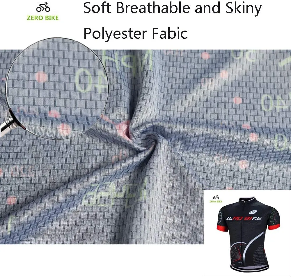 ZEROBIKE® Men's Short Sleeve Cycling Jersey Jacket Breathable Quick Dry Outdoor Sports Wear
