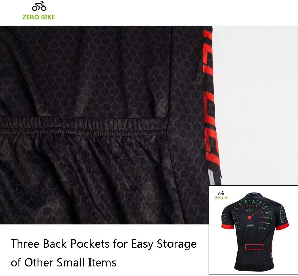 ZEROBIKE® Men's Short Sleeve Cycling Jersey Jacket Breathable Quick Dry Outdoor Sports Wear