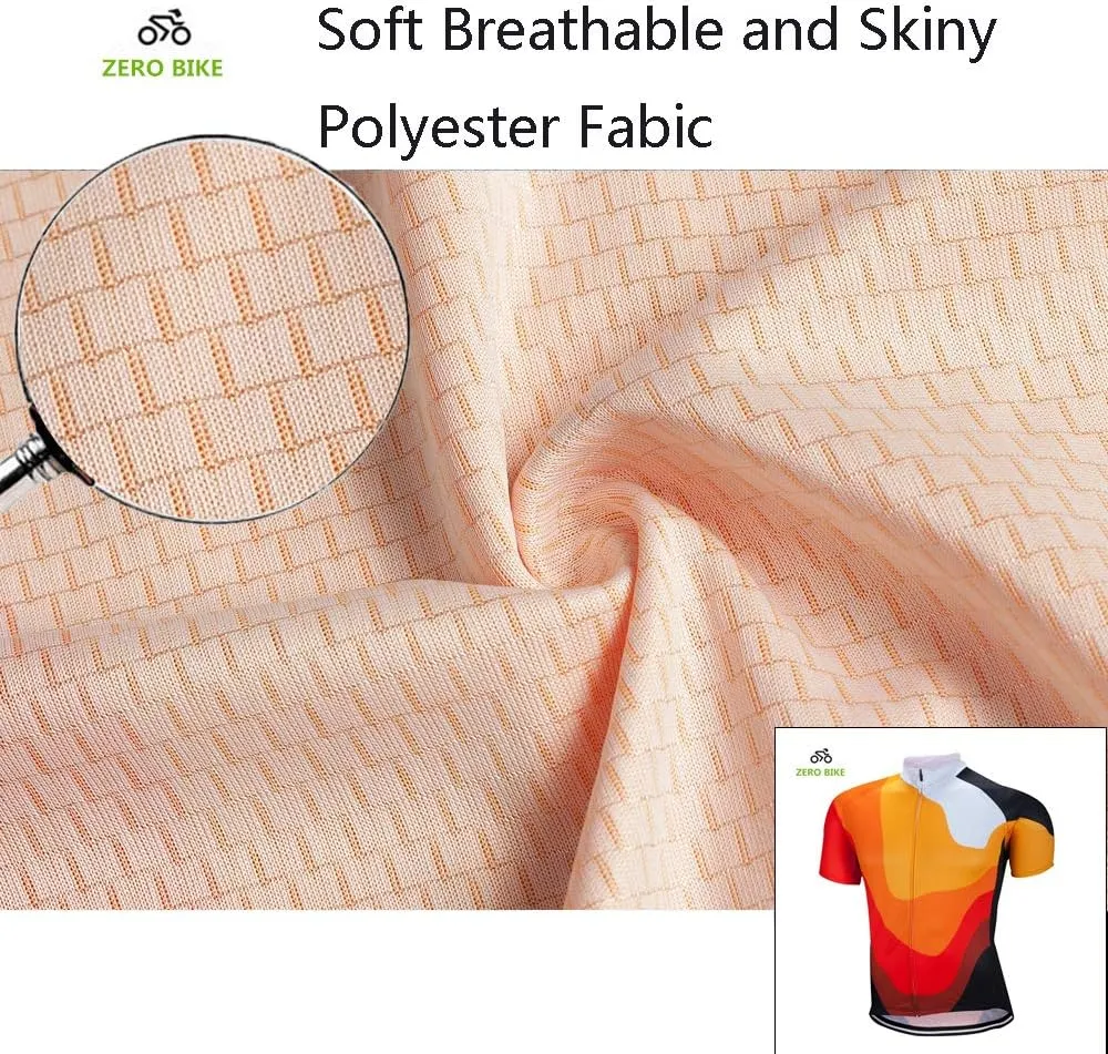 ZEROBIKE® Men's Short Sleeve Cycling Jersey Jacket Breathable Quick Dry Outdoor Sports Wear