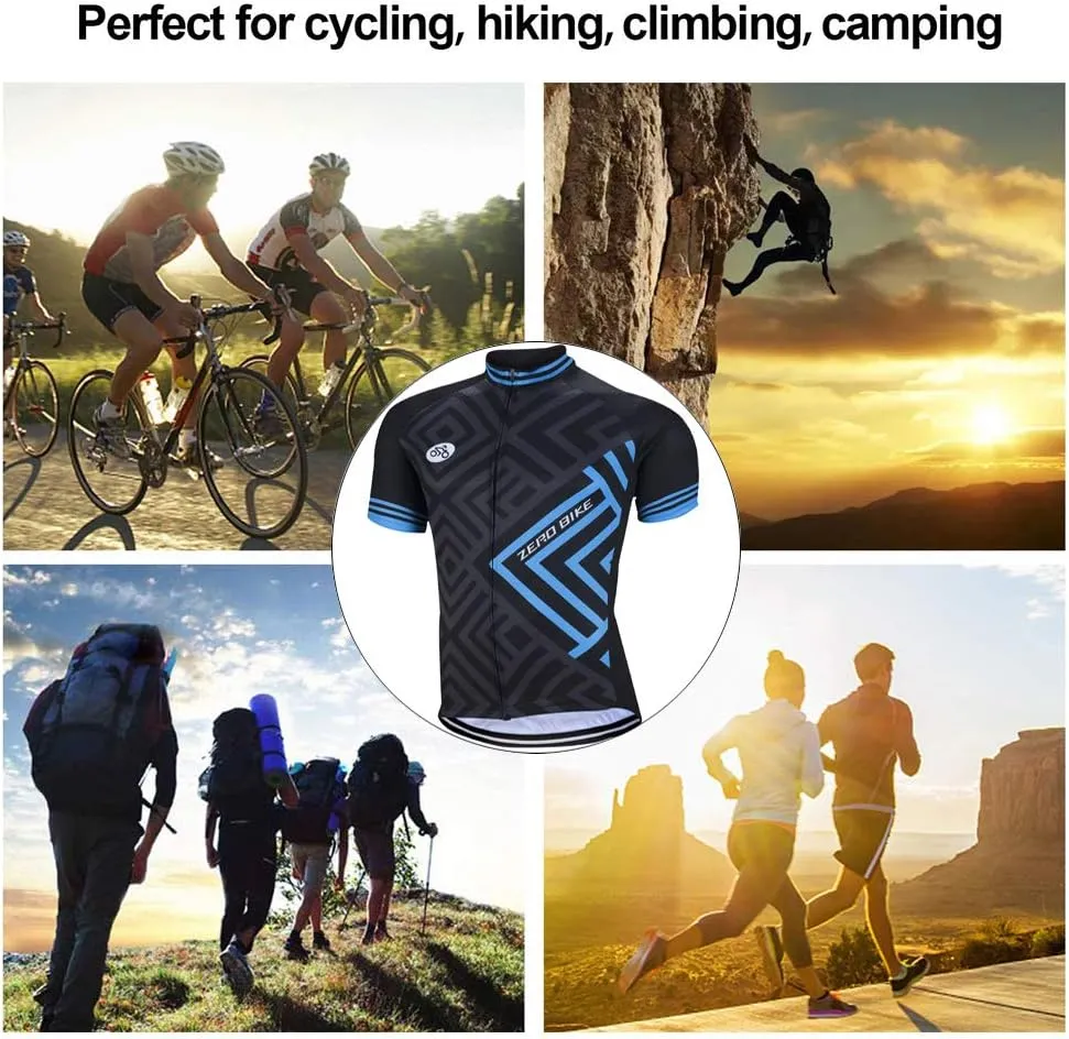 ZEROBIKE® Men's Short Sleeve Cycling Jersey Jacket Breathable Quick Dry Outdoor Sports Wear